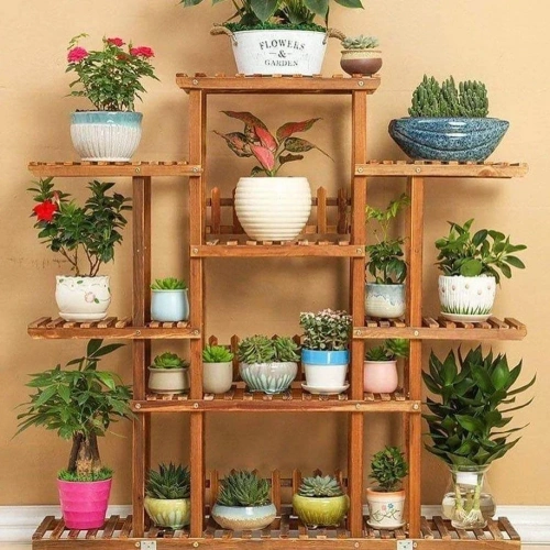 Doğal Ahşap Çiçeklik (Wood) Mdf