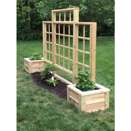 Doğal Ahşap Çit Saksı