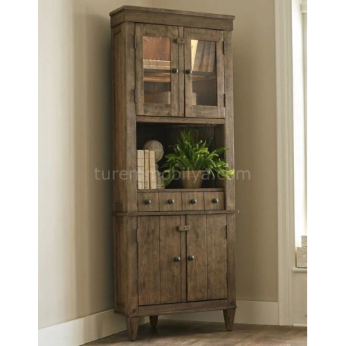 Doğal Ahşap Köşe Dolap