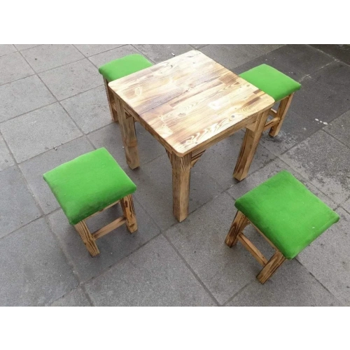 Doğal Ahşap Masa Takımı Mdf