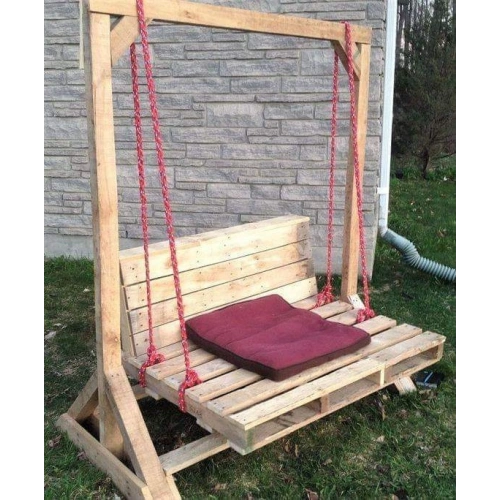 Doğal Ahşap Palet Salıncak