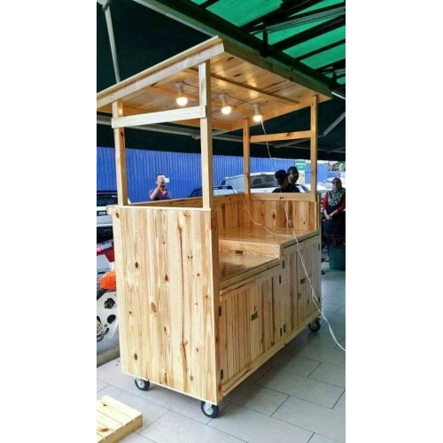 Doğal Ahşap Servis Arabası Mdf