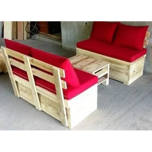 Doğal Ahşap Teras Ve Balkon Çay Masa Takımı Mdf