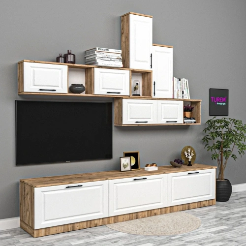 Geometrik Membran Tv Ünitesi Mdf