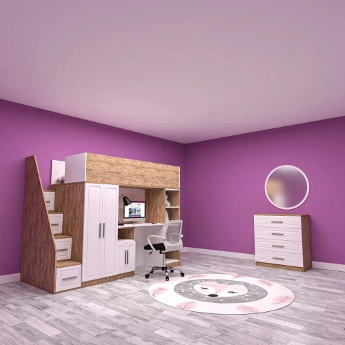 Gloss Membran Kapak Genç Odası Takımı Mdf