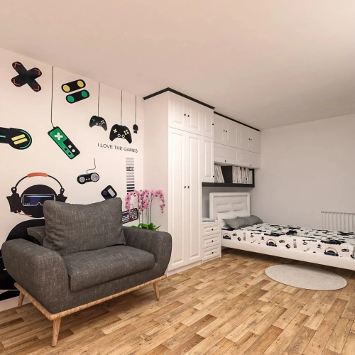 Grey Yatak Üstü Gardırop Mdf