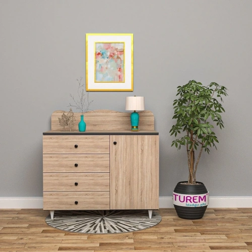 Hati 4 Çekmeceli Dolaplı Şifonyer Suntalam