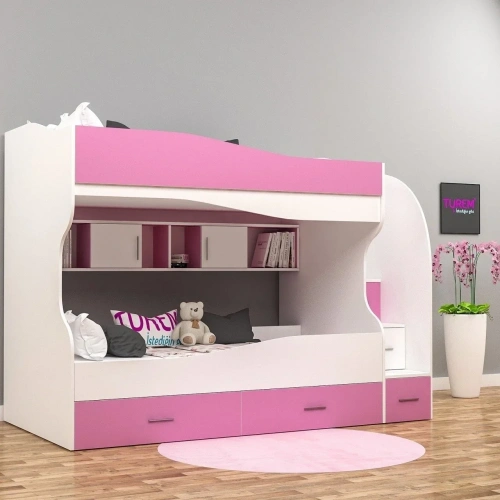 Hayal Pembe Özel Yapım Ranza Mdf