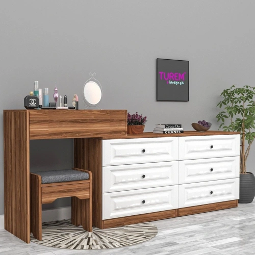 Ice Membran 6 Çekmeceli Makyaj Masası