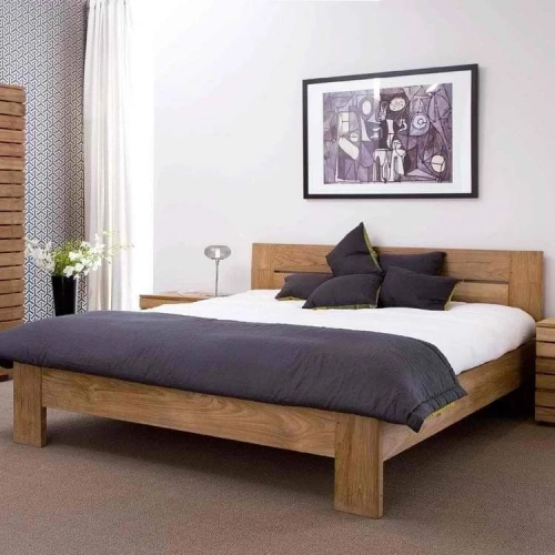 Kübik Doğal Ahşap Karyola Suntalam