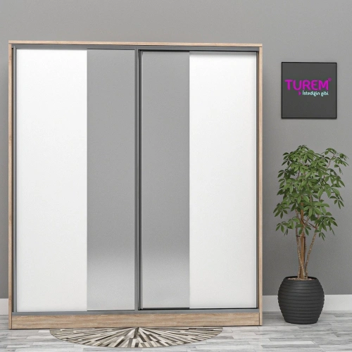 Lale Sürgülü Aynalı Gardrop