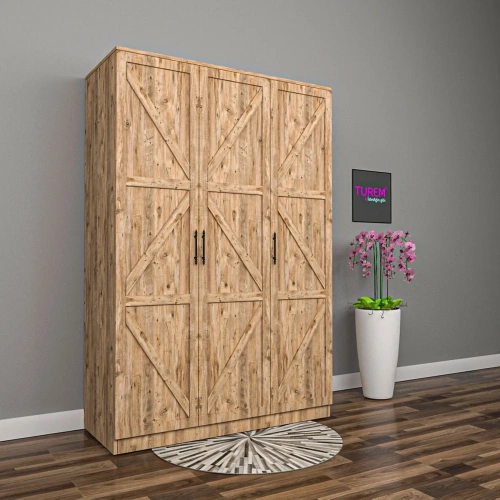 Latte 3 Kapılı Gardrop Mdf