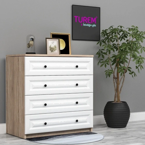 Lilya 4 Çekmeceli Şifonyer Membran Kapak Suntalam