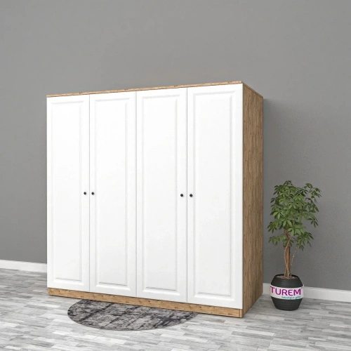 Madolya Membran 4 Kapaklı Yüklük Dolap Mdf