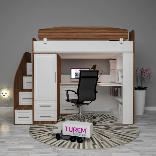 Makses Dolaplı Masalı Ranza Membran Kapak Mdf