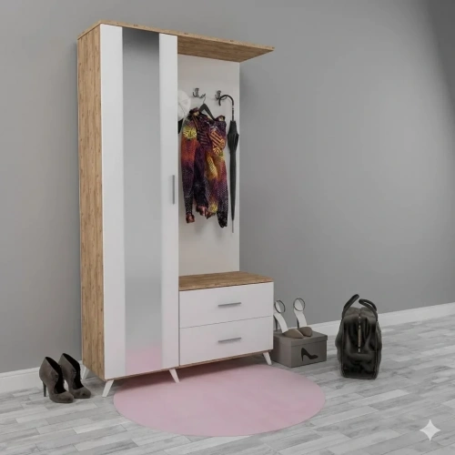 Melisa Aynalı Portmanto Mdf