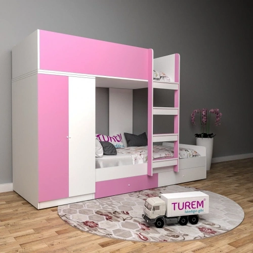 Meşe Dolaplı Ranza Suntalam