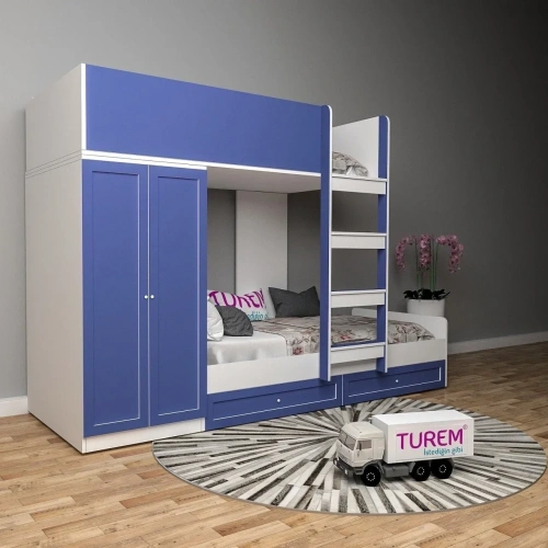 Meşe Dolaplı Ranza Çıtalı Kapak Mdf