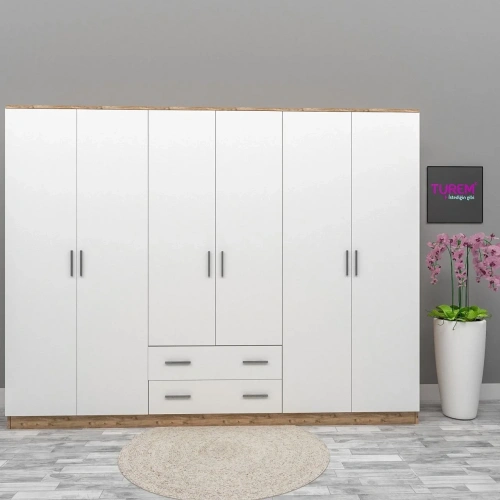 Mine 6 Kapılı 2 Çekmeceli Gardırop Suntalam