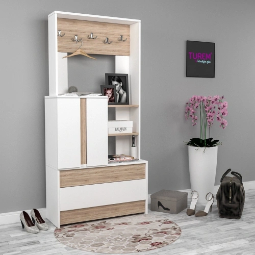 Mine Tek Bloklu Cordoba - Beyaz  Portmanto