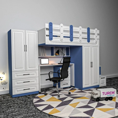 Mix Çalışma Masalı Ranza Mdf