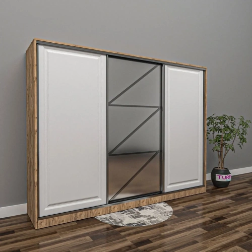 Moon Membran Sürgülü Gardrop Mdf