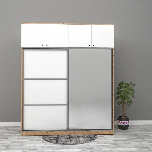 Prenses Sürgülü 6 Kapaklı Yüklük Dolap Mdf