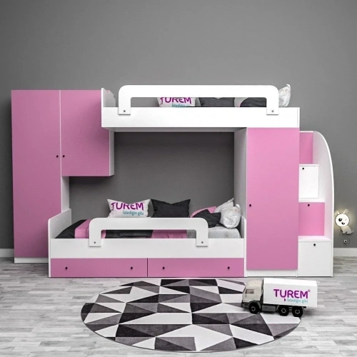 Sarmaşık Yandan Merdivenli Ranza Mdf