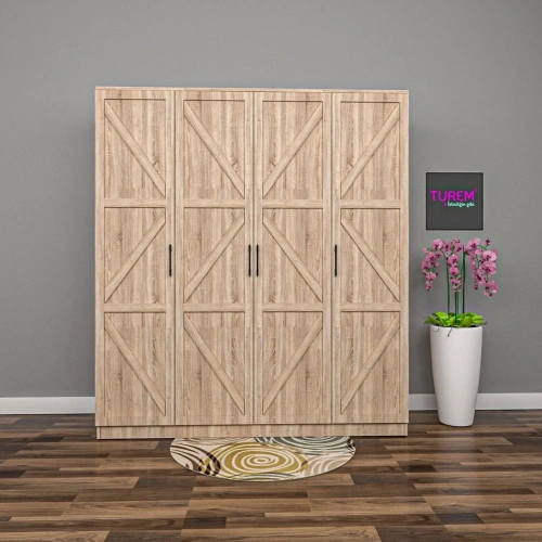 Şebboy 4 Kapılı Gardrop Mdf