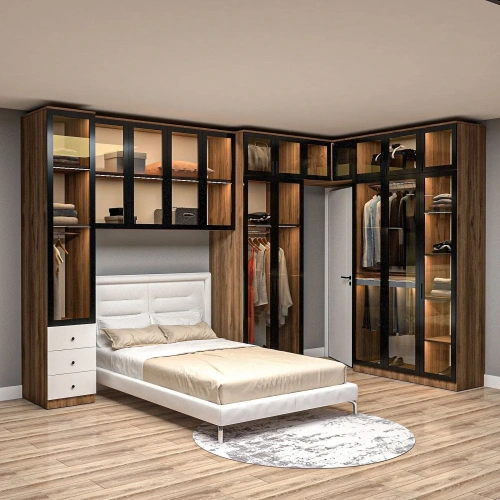 Snopy Reflekte Yatak Üstü Gardrop Mdf