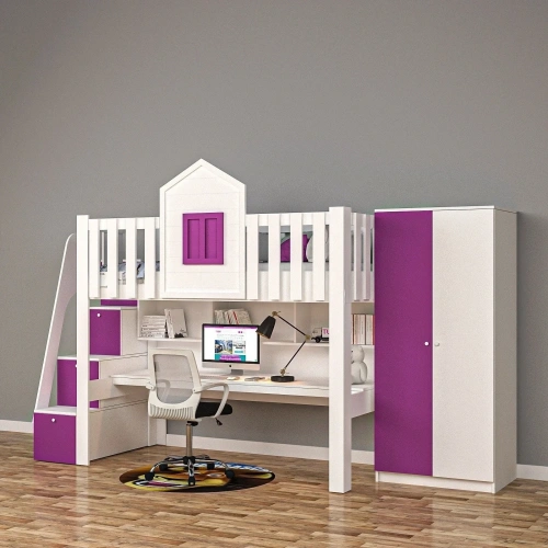 Soft Çalışma Masalı Ranza Mdf