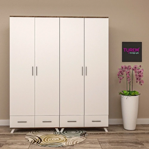 Troy 4 Kapılı Gardırop Mdf