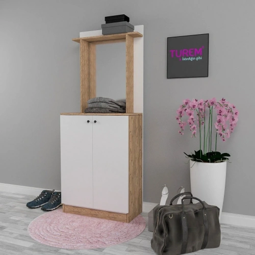 Yağmur Aynalı 2 Kapaklı Portmanto Suntalam