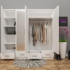 4 Kapılı 4 Çekmeceli Gardrop Mdf