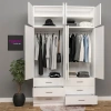 4 Kapılı Üstü Dolaplı Gardırop Mdf