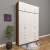 4 Kapılı Üstü Dolaplı Gardırop Mdf