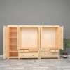 5 Kapılı Doğal Ahşap Gardrop Mdf