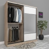 Kare Sürgülü Aynalı Gardrop Mdf