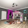 Klasik Masalı Ranza ve 2 Kapılı Gardrop Mdf