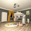 Klasik Masalı Ranza ve 2 Kapılı Gardrop Mdf
