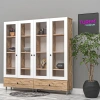 Papatya Camlı Vitrin Mdf