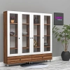 Papatya Camlı Vitrin Mdf