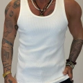 Pamuk Yıkamalı Lazer Kesim Atlet Beyaz