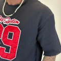 Hasır 89 Saten Aplikeli T-Shirt Siyah