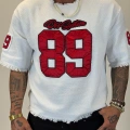 Hasır 89 Saten Aplikeli T-Shirt Beyaz