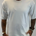Açık Yaka Relax Fit T-shirt Beyaz