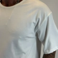 Açık Yaka Relax Fit T-shirt Beyaz