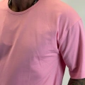 Açık Yaka Relax Fit T-shirt Pembe