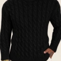 Angora Örgü Kazak Siyah