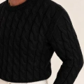 Angora Örgü Kazak Siyah